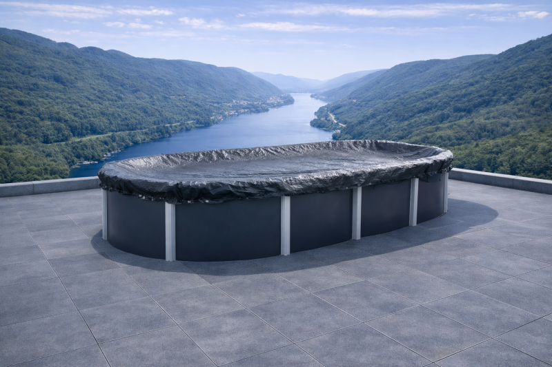 Sommerabdeckplane oval 5,5 bis 9,15 m (120g/m²)